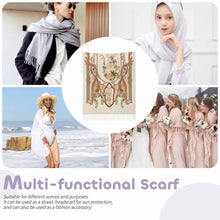 Cargar imagen en el visor de la galería, Bufanda con borlas para mujer de gran tamaño 200 cm 70 cm x 10 cm personalizado con patrón foto texto