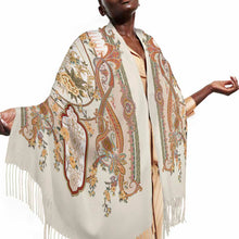 Cargar imagen en el visor de la galería, Bufanda con borlas para mujer de gran tamaño 200 cm 70 cm x 10 cm personalizado con patrón foto texto