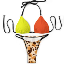 Cargar imagen en el visor de la galería, Conjunto de bikini triangular sexy para mujer SDS0314 personalizado con patrón foto texto (impresión de imágenes múltiples)