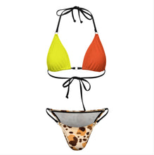Cargar imagen en el visor de la galería, Conjunto de bikini triangular sexy para mujer SDS0314 personalizado con patrón foto texto (impresión de imágenes múltiples)