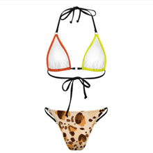 Cargar imagen en el visor de la galería, Conjunto de bikini triangular sexy para mujer SDS0314 personalizado con patrón foto texto (impresión de imágenes múltiples)
