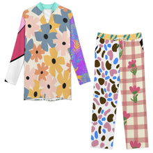 Cargar imagen en el visor de la galería, Conjunto de estar por casa saudí con cuello alto B24TZ personalizado con patrón foto texto (impresión de imágenes múltiples)