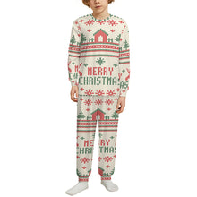 Cargar imagen en el visor de la galería, Conjunto de pijama de manga larga con cuello redondo para niños LM126 personalizado con patrón foto texto (impresión de imagen única)