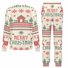 Cargar imagen en el visor de la galería, Conjunto de pijama de manga larga con cuello redondo para niños LM126 personalizado con patrón foto texto (impresión de imagen única)