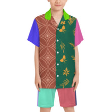 Cargar imagen en el visor de la galería, Conjunto de pijama informal de manga corta para niños LM131 personalizado con patrón foto texto (impresión de imágenes múltiples)