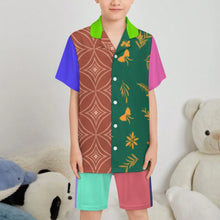Cargar imagen en el visor de la galería, Conjunto de pijama informal de manga corta para niños LM131 personalizado con patrón foto texto (impresión de imágenes múltiples)