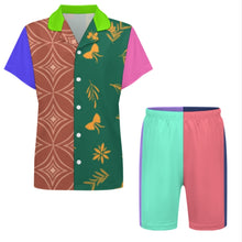 Cargar imagen en el visor de la galería, Conjunto de pijama informal de manga corta para niños LM131 personalizado con patrón foto texto (impresión de imágenes múltiples)
