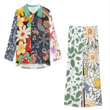 Cargar imagen en el visor de la galería, Conjunto de ropa de estar por casa informal de manga larga para mujer A73TZ personalizado con patrón foto texto (impresión de imágenes múltiples)