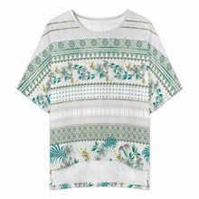 Cargar imagen en el visor de la galería, Conjunto para mujer compuesto por una camisa de cuello redondo con mangas murciélago y un pantalón ancho con cinturilla elástica YKL04 personalizado con patrón foto texto (impresión de imagen única)