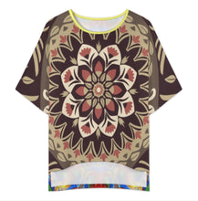 Cargar imagen en el visor de la galería, Conjunto de mujer YKL04 de camisa de cuello redondo con mangas murciélago y pantalón ancho con cintura elástica personalizado con patrón foto texto (impresión de imágenes múltiples)