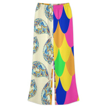 Cargar imagen en el visor de la galería, Conjunto de mujer YKL04 de camisa de cuello redondo con mangas murciélago y pantalón ancho con cintura elástica personalizado con patrón foto texto (impresión de imágenes múltiples)