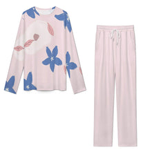 Cargar imagen en el visor de la galería, Conjunto de pantalón y camiseta de manga larga informal para mujer A86TZ Texto personalizado con patrón foto texto (impresión de imagen única)