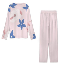 Cargar imagen en el visor de la galería, Conjunto de pantalón y camiseta de manga larga informal para mujer A86TZ Texto personalizado con patrón foto texto (impresión de imagen única)