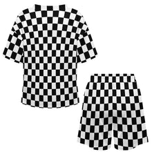 Cargar imagen en el visor de la galería, Conjunto de pijama corto para mujer con cuello en V B98TZ personalizado con patrón foto texto (impresión de imagen única)