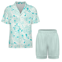 Cargar imagen en el visor de la galería, Conjunto de pijama de manga corta para mujer LM093 personalizado con patrón foto texto (impresión de imagen única)
