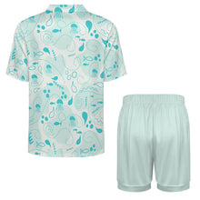 Cargar imagen en el visor de la galería, Conjunto de pijama de manga corta para mujer LM093 personalizado con patrón foto texto (impresión de imagen única)