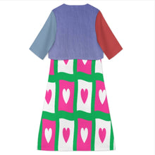 Cargar imagen en el visor de la galería, Conjunto de vestido midi sin mangas con escote en V para mujer 2 piezas A77Q personalizado con patrón foto texto (impresión de imágenes múltiples)