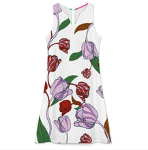 Cargar imagen en el visor de la galería, Conjunto de vestido midi sin mangas con escote en V para mujer 2 piezas A77Q personalizado con patrón foto texto (impresión de imágenes múltiples)