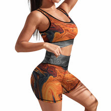 Cargar imagen en el visor de la galería, Conjunto de traje deportivo de yoga para mujer XG005Y09A traje de tren para trotar personalizado con patrón foto texto (impresión de imágenes múltiples)