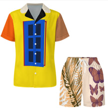 Cargar imagen en el visor de la galería, Conjunto de pijama de satén de seda para mujer conjunto de ropa de dormir de dos piezas con botones personalizado con patrón foto texto (impresión de imágenes múltiples)