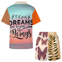 Cargar imagen en el visor de la galería, Conjunto de pijama de satén de seda para mujer conjunto de ropa de dormir de dos piezas con botones personalizado con patrón foto texto (impresión de imágenes múltiples)