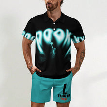 Cargar imagen en el visor de la galería, Conjunto de polo de manga corta y pantalón corto para hombre A46TZ personalizado con patrón foto texto (impresión de imagen única)