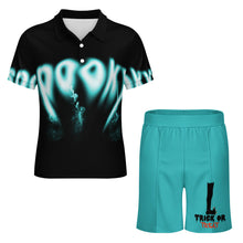 Cargar imagen en el visor de la galería, Conjunto de polo de manga corta y pantalón corto para hombre A46TZ personalizado con patrón foto texto (impresión de imagen única)