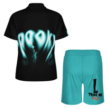 Cargar imagen en el visor de la galería, Conjunto de polo de manga corta y pantalón corto para hombre A46TZ personalizado con patrón foto texto (impresión de imagen única)