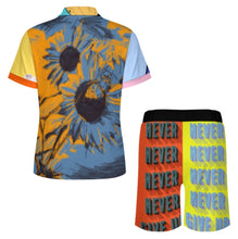 Cargar imagen en el visor de la galería, Conjunto de polo de manga corta y pantalón corto para hombre A46TZ personalizado con patrón foto texto (impresión de imágenes múltiples)