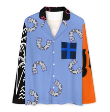 Cargar imagen en el visor de la galería, Conjunto de pijama para hombre, camisa de manga larga + pantalón largo con cordón personalizado con patrón foto texto (impresión de imágenes múltiples)