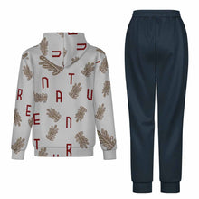 Cargar imagen en el visor de la galería, Conjuntos de sudadera y pantalones deportivos para mujeres y hombres personalizado con patrón foto texto (impresión de imagen única)
