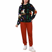 Cargar imagen en el visor de la galería, Conjunto de sudadera de 2 piezas A5TZ para niños y niñas con sudadera con capucha y pantalones deportivos personalizado con patrón foto texto