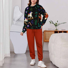 Cargar imagen en el visor de la galería, Conjunto de sudadera de 2 piezas A5TZ para niños y niñas con sudadera con capucha y pantalones deportivos personalizado con patrón foto texto