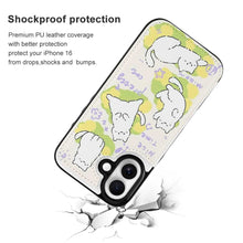 Cargar imagen en el visor de la galería, Funda protectora de piel de TPU para IPhone 16 con función atril Funda plegable para teléfono personalizado con patrón foto texto