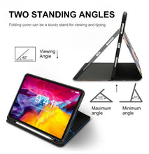 Cargar imagen en el visor de la galería, Funda para iPad versión libro de alta calidad para iPad Pro Air 2021 2020 con ranura para bolígrafo personalizado con patrón foto texto (impresión de imágenes múltiples)