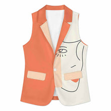 Cargar imagen en el visor de la galería, Chaleco de traje informal para mujer A22K personalizado con patrón foto texto (impresión de imagen única)