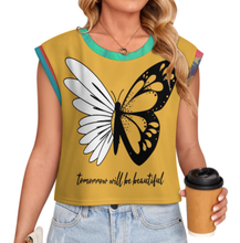 Cargar imagen en el visor de la galería, Chaleco Cárdigan de Punto con Mangas Cortas para Mujer LM563 personalizado con patrón foto texto (impresión de imágenes múltiples)