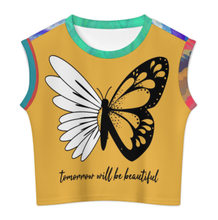 Cargar imagen en el visor de la galería, Chaleco Cárdigan de Punto con Mangas Cortas para Mujer LM563 personalizado con patrón foto texto (impresión de imágenes múltiples)