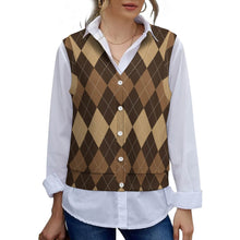 Cargar imagen en el visor de la galería, Chaleco de punto sin mangas para mujer LM562 personalizado con patrón foto texto