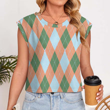 Cargar imagen en el visor de la galería, Chaleco de punto con mangas cortas para mujer LM563 personalizado con patrón foto texto (impresión de imagen única)