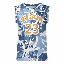 Cargar imagen en el visor de la galería, Camiseta TK de chaleco de baloncesto con cuello en V para hombre personalizado con patrón foto texto (impresión de imagen única)