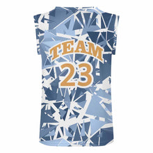 Cargar imagen en el visor de la galería, Camiseta TK de chaleco de baloncesto con cuello en V para hombre personalizado con patrón foto texto (impresión de imagen única)
