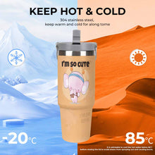 Cargar imagen en el visor de la galería, Vaso de coche con aislamiento de gran capacidad de 30 oz personalizado con patrón foto texto