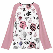 Cargar imagen en el visor de la galería, Camiseta de mujer con cuello en V y manga larga con cremallera NT58 personalizado con patrón foto texto (impresión de imagen única)