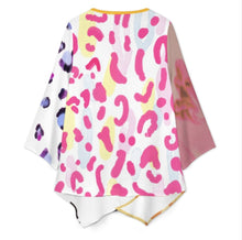 Cargar imagen en el visor de la galería, Blusa de mujer con escote en V y manga larga con dobladillo irregular BZL personalizado con patrón foto texto (impresión de imágenes múltiples)