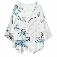 Cargar imagen en el visor de la galería, Blusa suelta de manga larga con escote en V para mujer BZL personalizado con patrón foto texto (impresión de imagen única)