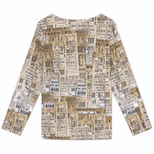 Cargar imagen en el visor de la galería, Blusa de manga larga con botones para mujer BMJ personalizado con patrón foto texto (impresión de imagen única)