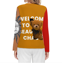 Cargar imagen en el visor de la galería, Camiseta de pijama de manga larga de calidad suave para mujer AL personalizado con patrón foto texto (impresión de imágenes múltiples)