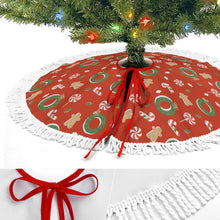 Cargar imagen en el visor de la galería, Falda para árbol de Navidad cubierta para árbol de Navidad (estilo flecos) (misma imagen en ambos lados) personalizado con patrón foto texto