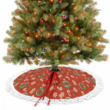Cargar imagen en el visor de la galería, Falda para árbol de Navidad cubierta para árbol de Navidad (estilo flecos) (misma imagen en ambos lados) personalizado con patrón foto texto